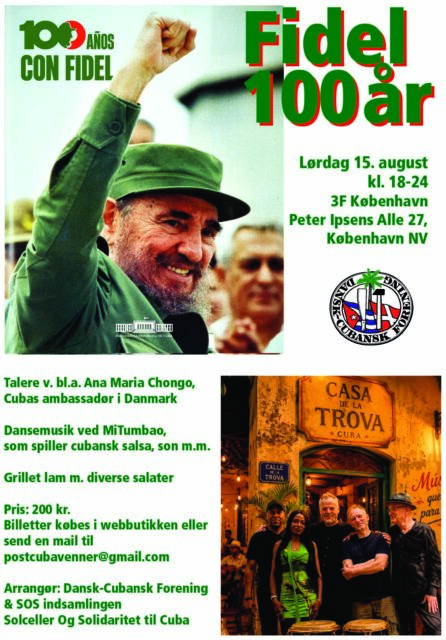 KØBENHAVN: Fidel 100 års - fest @ sidste udkald