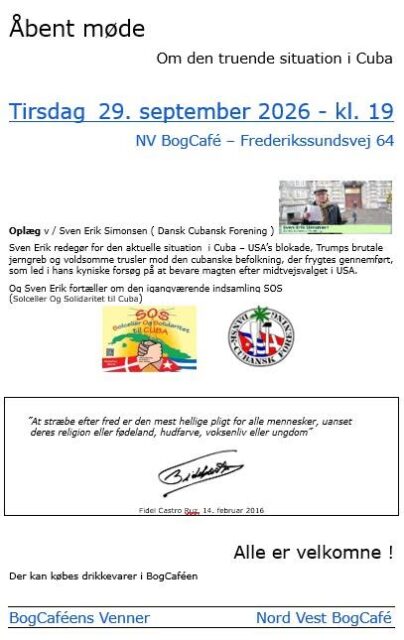 KØBENHAVN - Oplæg og debat om Cuba lige nu @ NV Bogcafe